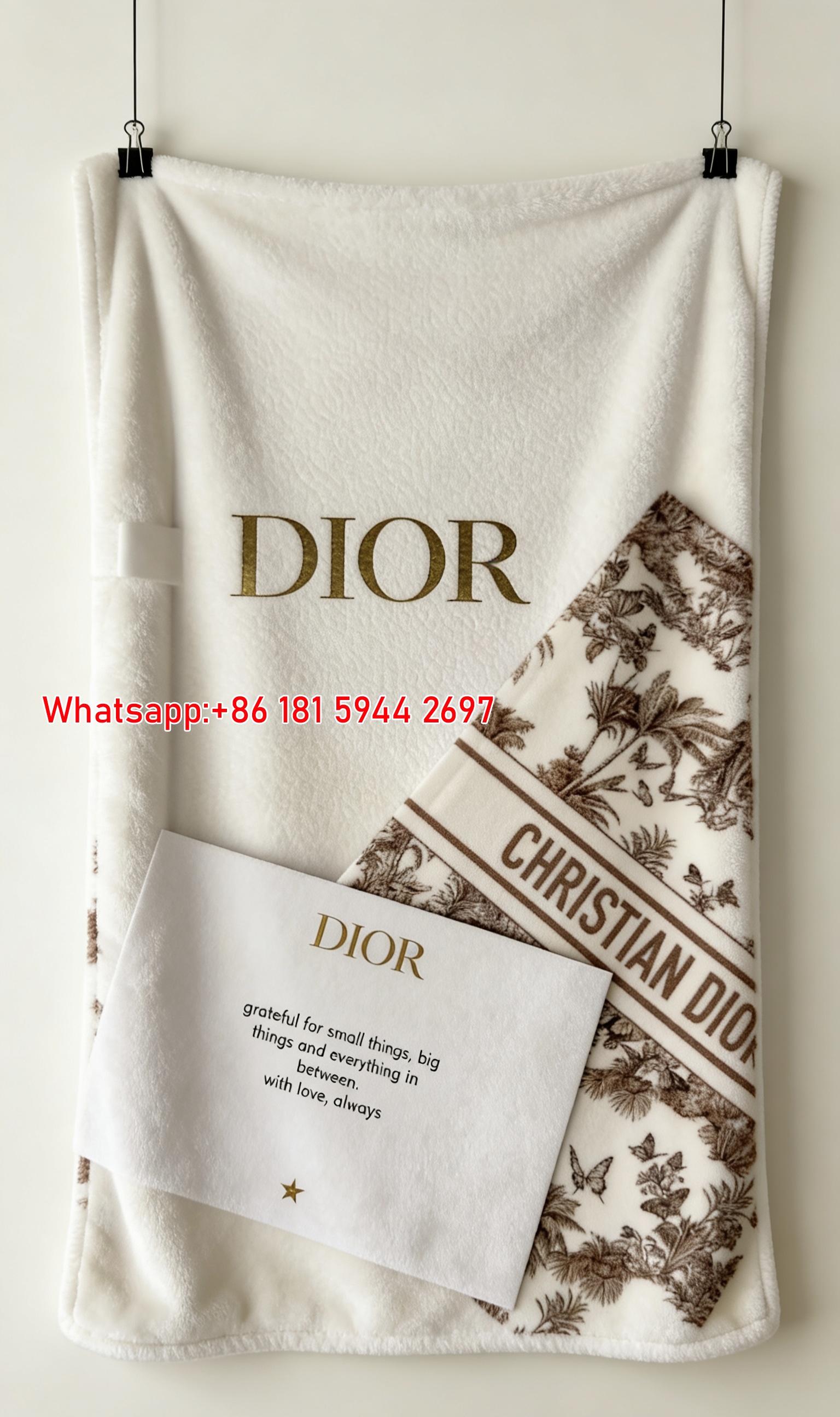 Dior Vintage Toile De Jouy Flannel Blanket Throw Sofa Decor D137